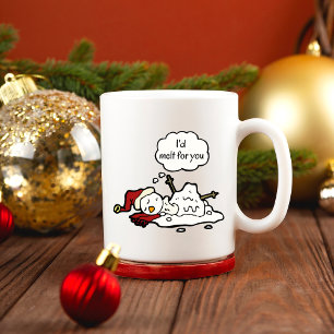 I'd Melt For You! Funny Hand Drawn Snowman  Coffee Mug