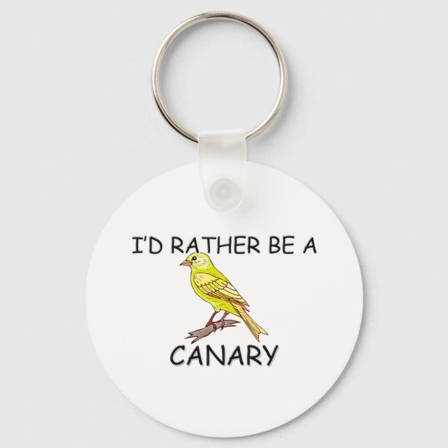 I'd Rather Be A Canary Key Ring (Front)