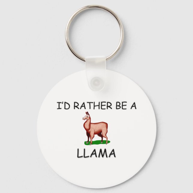 I'd Rather Be A Llama Key Ring (Front)