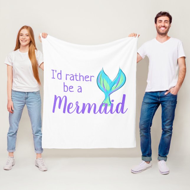 I'd Rather Be a Mermaid Fleece Blanket (In Situ)