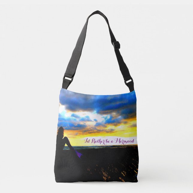 I'd Rather be a Mermaid Tote Bag (Front)
