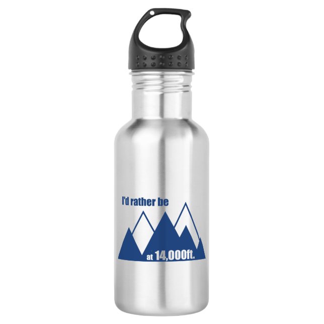 I'd Rather Be At 14,000 Feet Mountain 532 Ml Water Bottle (Front)