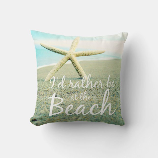 I'D RATHER BE AT THE BEACH PHOTO PILLOW (Front)
