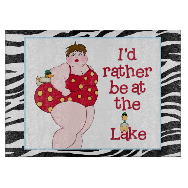 "I'd Rather Be At The Lake" Cutting Board (Front)
