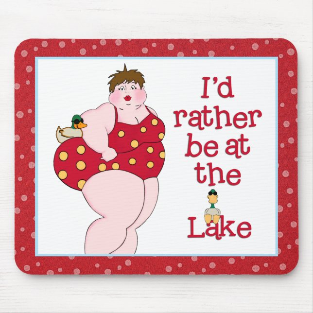 I'd Rather Be At The Lake! Mouse Mat (Front)