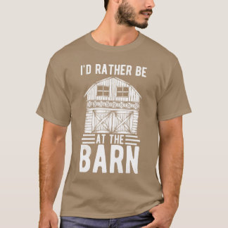 Id Rather Be Athe Barn Horserainer boy T-Shirt