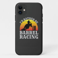 I'd Rather Be Barrel Racing Retro Cowgirl Rodeo T-