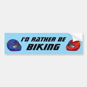 Id Rather Be Biking Fun Biker Motorcyclist Bumper Sticker