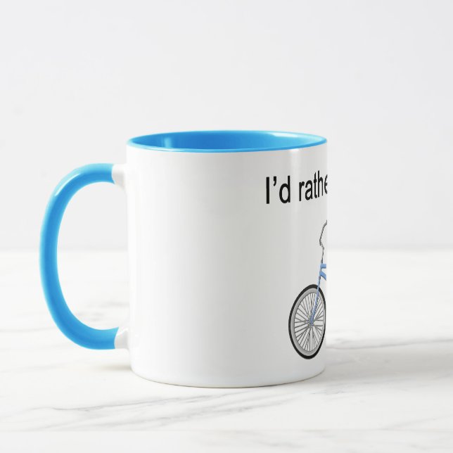 I'd rather be biking - great sentiment and design mug (Left)