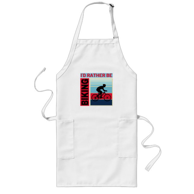 ID RATHER BE BIKING LONG APRON (Front)