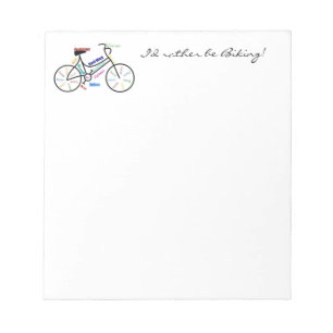 I'd Rather be Biking with Motivational Words Cycle Notepad