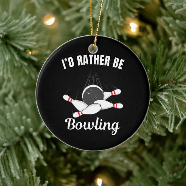 I'd rather be bowling ceramic tree decoration (Tree)