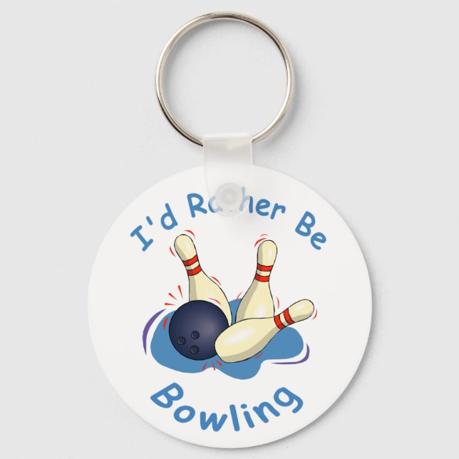 I'd Rather Be Bowling Keychain (Front)