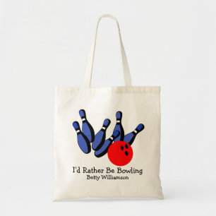 I'd Rather Be Bowling, Personalised Tote Bag