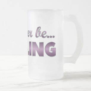 I'd rather be BOWLING (Purple) Frosted Glass Beer Mug