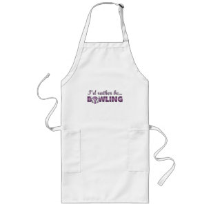 I'd rather be BOWLING (Purple) Long Apron