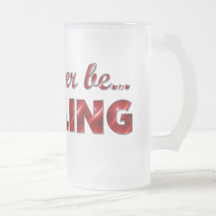 I'd rather be BOWLING (Red) Frosted Glass Beer Mug