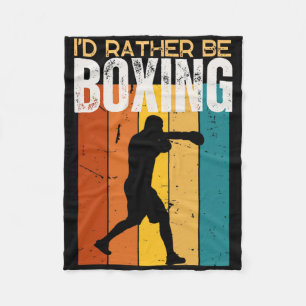 I'd Rather Be Boxing Funny Boxer  Fleece Blanket