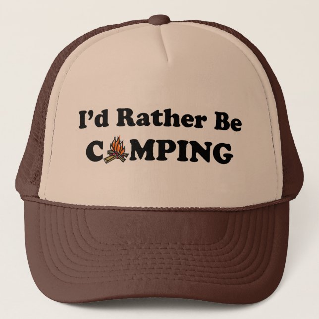 I'd Rather Be Camping Campfire Hat (Front)