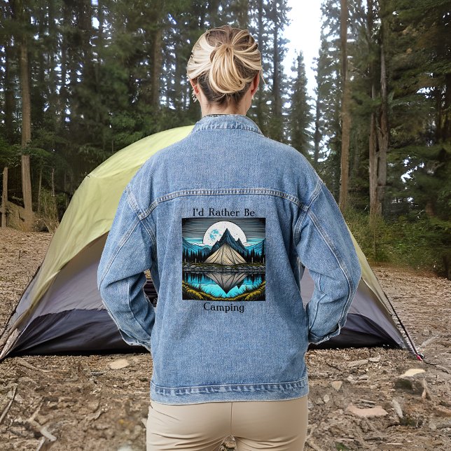 I'd Rather Be Camping Denim Jacket (Creator Uploaded)