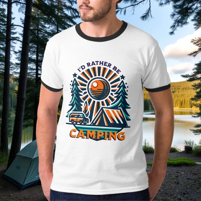 I'd Rather be Camping Vintage Vibes T-Shirt (Creator Uploaded)