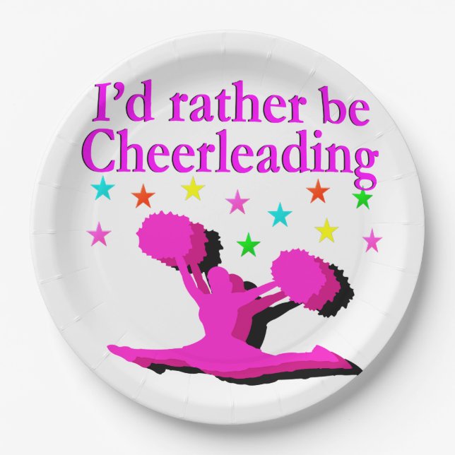 I'D RATHER BE CHEERLEADING DESIGN PAPER PLATE (Front)