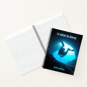 I'd Rather be Diving Personalised Notebook Scuba