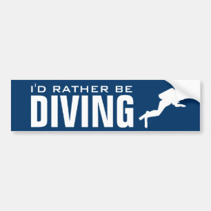 I'd rather be diving Scuba diver bumper sticker