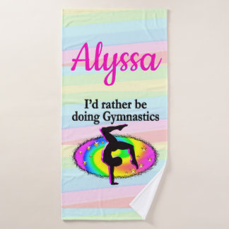 I'D RATHER BE DOING GYMNASTICS BATH TOWEL