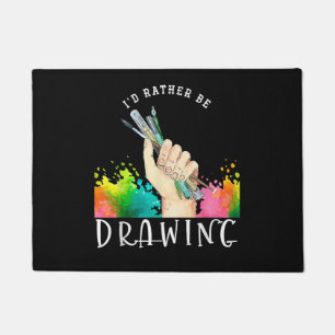 Id Rather Be Drawing Doormat