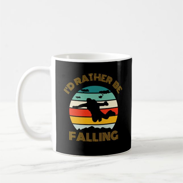 I'd rather be falling vintage skydiving coffee mug (Left)
