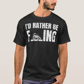 Id Rather Be Farming Farmer Gift Idea Tractor T-Shirt