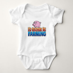 I'd Rather be Farming! (virtual farming) Baby Bodysuit
