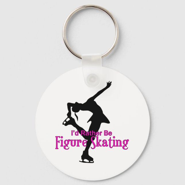 "I'd Rather Be Figure Skating" Key Ring (Front)