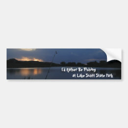 I'd Rather Be Fishing at Lake Scott State Park Bumper Sticker
