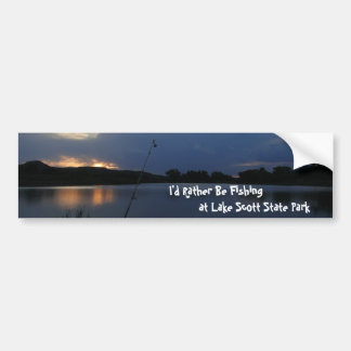 I'd Rather Be Fishing at Lake Scott State Park Bumper Sticker