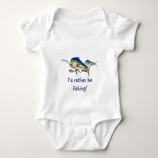 I'd rather be fishing! baby bodysuit