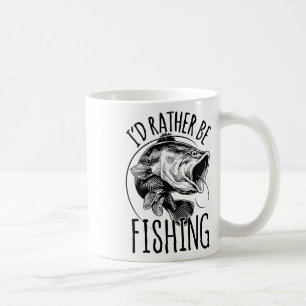 I'd Rather Be Fishing Fishing Shirt Fisherman Gift Coffee Mug