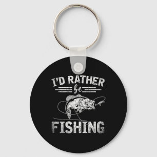 Id Rather Be Fishing Funny Fisherman Gift Hob  Key Ring