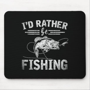 Id Rather Be Fishing Funny Fisherman Gift Hob Mouse Mat