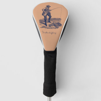 I'd Rather Be Fishing Khaki Driver Golf Club Cover