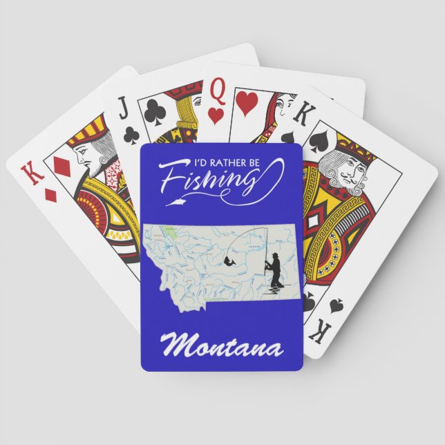 I'd Rather Be Fishing Montan Bicycle Playing Cards (Back)