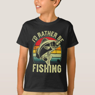 I'd Rather Be Fishing Retro Vintage Outdoor Fisher T-Shirt