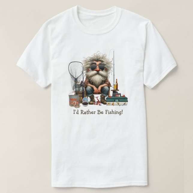 I'd Rather Be Fishing T-Shirt (Design Front)