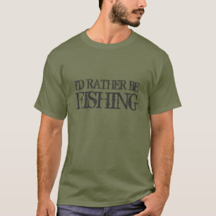 I'd rather be fishing tee shirt for men Camo