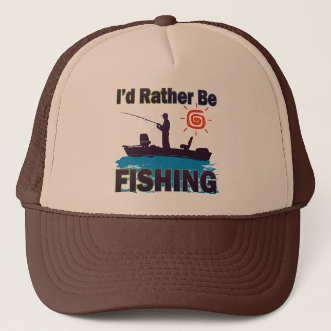 I'D RATHER BE FISHING TRUCKER HAT (Front)