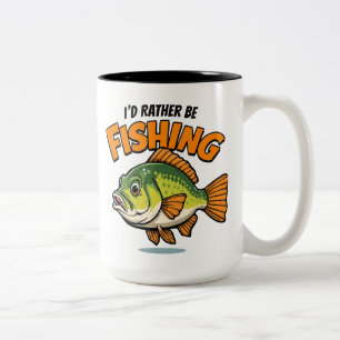 I'd Rather Be Fishing Two-Tone Coffee Mug
