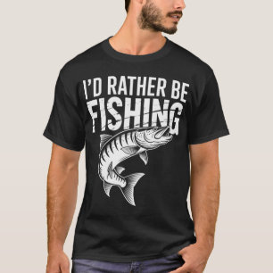 I'd Rather Be Fishing - Vintage Bass Fish Design f T-Shirt