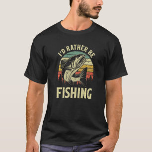 I'd rather be fishing Vintage Salmon Fish T-Shirt