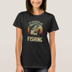 I'd rather be fishing Vintage Salmon Fish T-Shirt